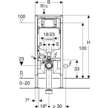 SISTEM INSTALARE PENTRU VAS WC DUOFIX 114 CM , 8 CM GROSIME  PENTRU CLAPETE SIGMA